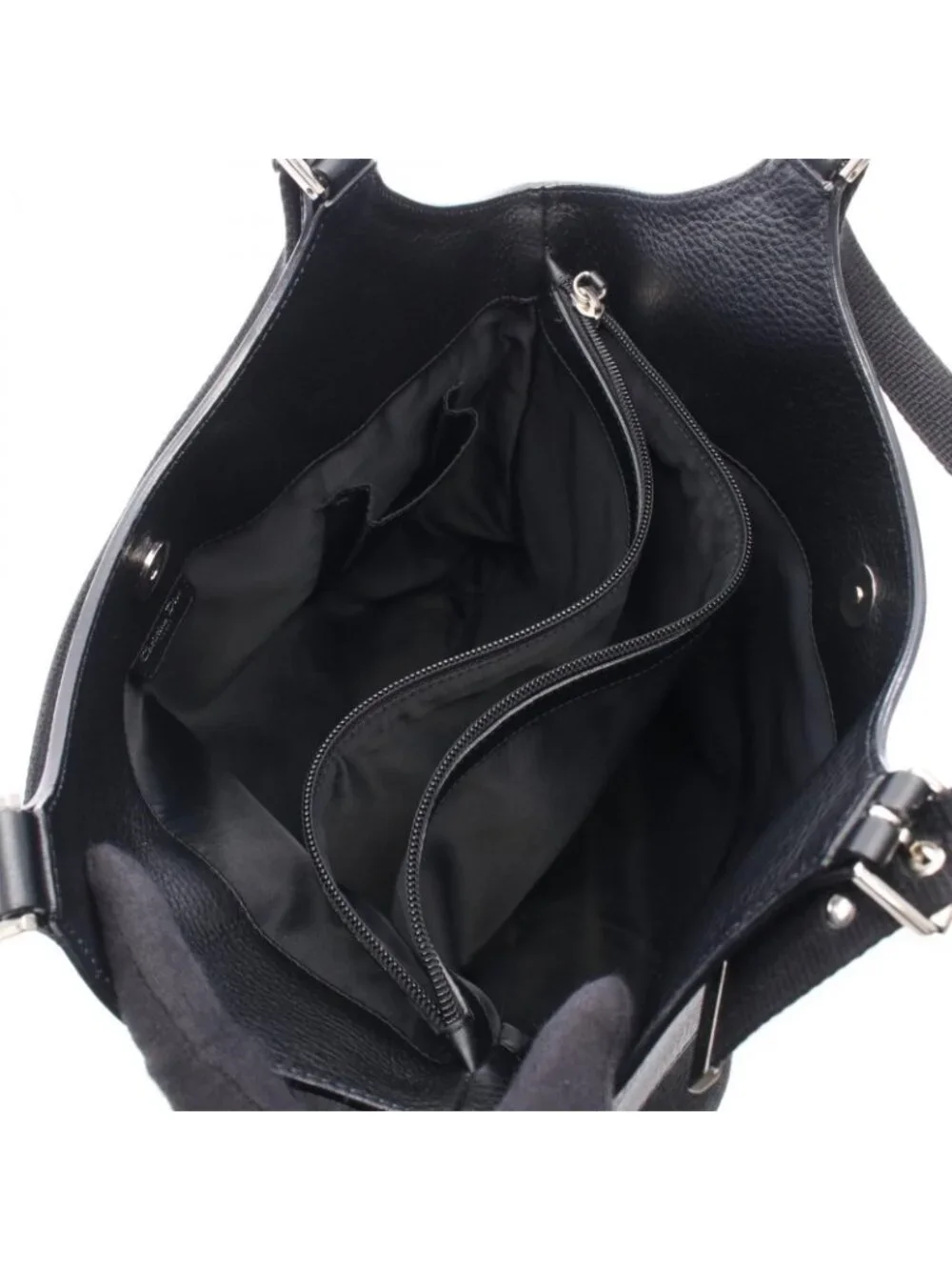 Dior Tote Street Chic Trotter Black Canvas Leather
